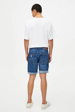Basic Ripped Denim Bermuda Shorts
