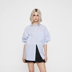 Blue Striped Oversize Shirt