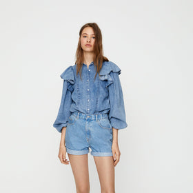 Mom Fit Shorts With Elastic Waist