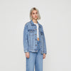 Oversized Denim Jacket With Buttons