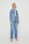 Oversized Denim Jacket With Buttons