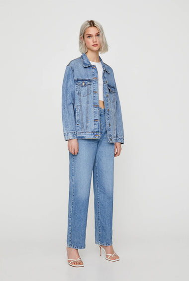Oversized Denim Jacket With Buttons