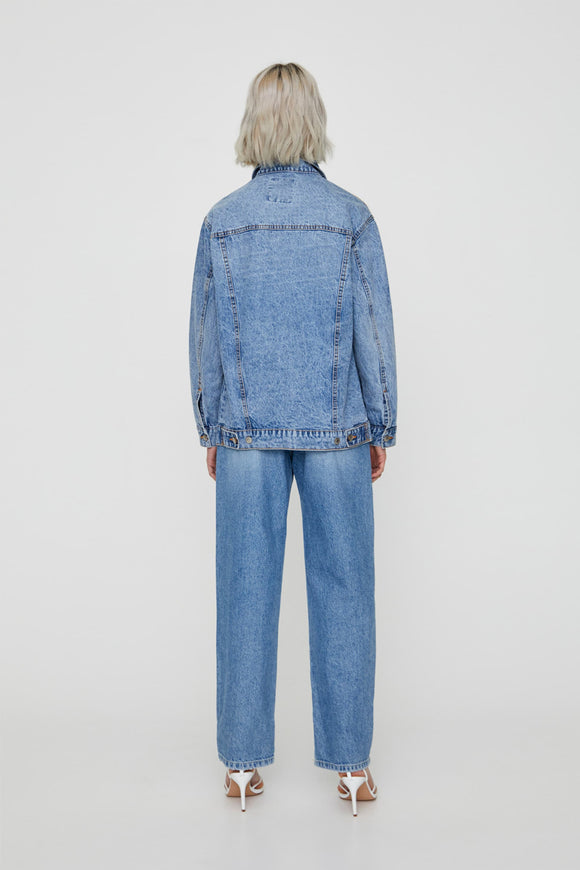 Oversized Denim Jacket With Buttons