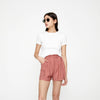 Plain Bermuda Shorts With An Elastic Waistband